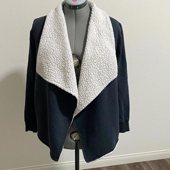 Mossimo Supply Co. Jackets & Blazers - Mossimo Supply Co Dark Grey White Sherpa Style Collar Sweatshirt Jacket Medium